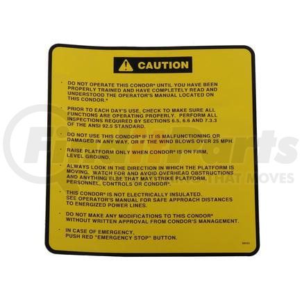 38533 by CONDOR - CONDOR ORIGINAL OEM, DECAL - LOWER CAUTION BOOM