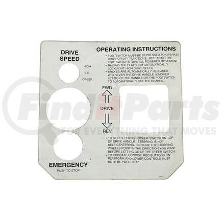 38652 by CONDOR - CONDOR ORIGINAL OEM, DECAL - A47AE PLTFRM CNTRL BOX