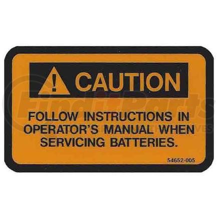 54652-005 by CONDOR - CONDOR ORIGINAL OEM, DECAL, BATTERY SERVICE CAUTION