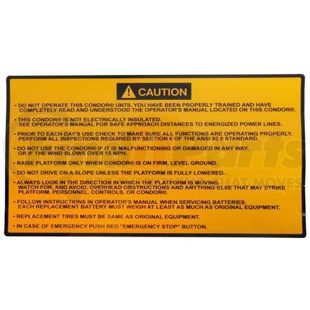 55894 by CONDOR - CONDOR ORIGINAL OEM, DECAL - V GENERAL CAUTION
