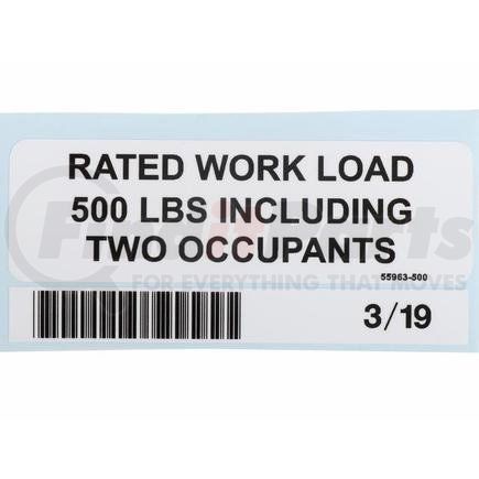 Condor 55963-500 CONDOR ORIGINAL OEM, DECAL, 500LBS RATED WORK LOAD