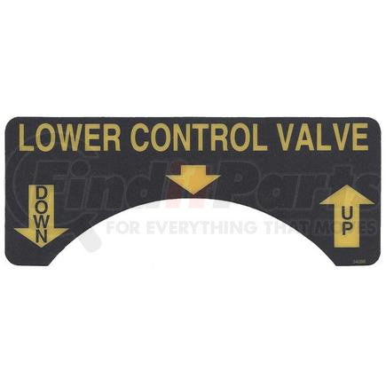 54288 by CONDOR - CONDOR ORIGINAL OEM, DECAL - LOWER CONTROL VALVE