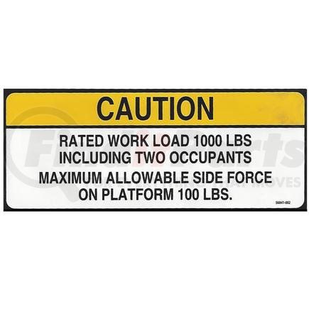 56841-002 by CONDOR - CONDOR ORIGINAL OEM, DECAL, RATED WORK LOAD, 1000LB