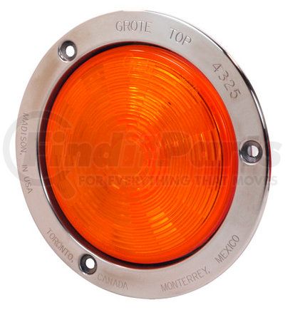 54493-3 by GROTE - SuperNova 4" NexGen LED S/T/T, Yellow, Male Pin, Stainless Steel Flange