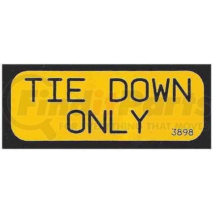 7-376-003898 by GROVE MANLIFT - GROVE MANLIFT ORIGINAL OEM, DECAL - TIE DOWN ONLY