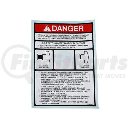 7376010223 by GROVE MANLIFT - GROVE MANLIFT ORIGINAL OEM, DECAL, AXLE EXTENTION / RETRACTION OPERATION