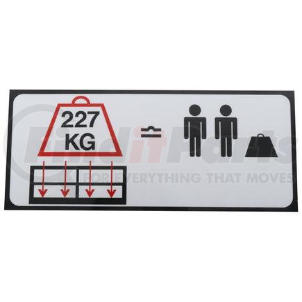 7376991502 by GROVE MANLIFT - GROVE MANLIFT ORIGINAL OEM, DECAL, PLATFORM CAPACITY, 227 KG