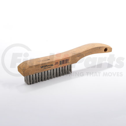 70520 by FORNEY INDUSTRIES INC. - Wire Scratch Brush, Stainless Steel with Wood Shoe Handle, 10-1/4" x .013"