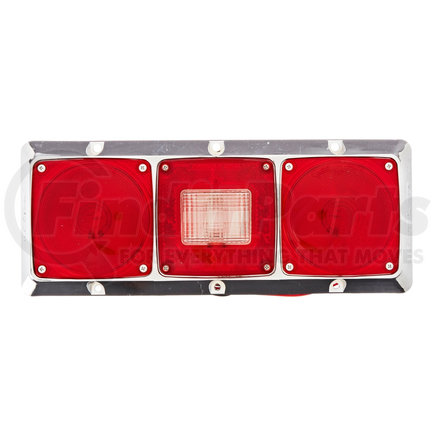 52082 by GROTE - Versalite Pod Light, Triple, Recessed Mount, Chrome Finish, Red, Retail Pack
