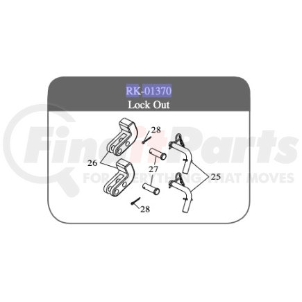 RK-01370 by SAF-HOLLAND - Fifth Wheel Trailer Hitch Pivot Pin - "L" Assembly, Lockout Parts