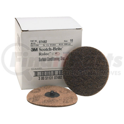 7482 by 3M - Scotch-Brite™ Roloc™ Surface Conditioning Disc 07482 Brown, 4", Coarse, 10/box