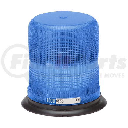 6570B by ECCO - 6500 Series Beacon Light - Blue Lens, 3 Bolt Mount, 12-48 Volt