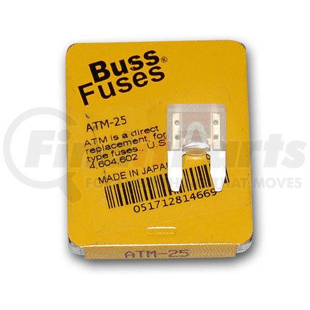 ATM-25 by BUSSMANN FUSES - Mini Blade Fuse, Clear