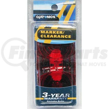 MC42RS by OPTRONICS - Red dual bulb marker/clearance light, clam