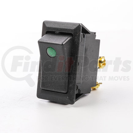 34-306P by POLLAK - Universal Rocker Switch, Screw Term  - Green Lighted