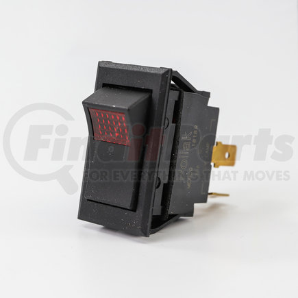 34-360P by POLLAK - Universal Rocker Switch - Blade Term, Red Lighted, 20 AMP