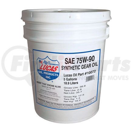 10073 by LUCAS OIL - Synthetic SAE 75W-90 Trans & Diff Lube