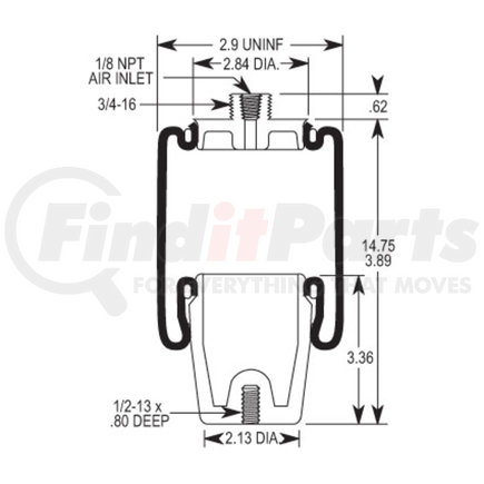 Firestone W023587024 Suspension Air Spring Kit Air Spring Sleeve Style
