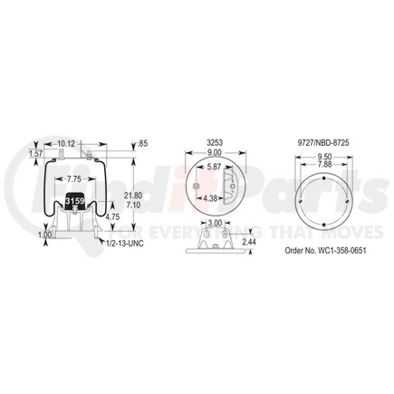 W013589491 by FIRESTONE - 1T15V8 AIR SPRING