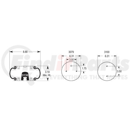 Firestone W013587462 Suspension Air Spring Kit 150B AIR SPRING