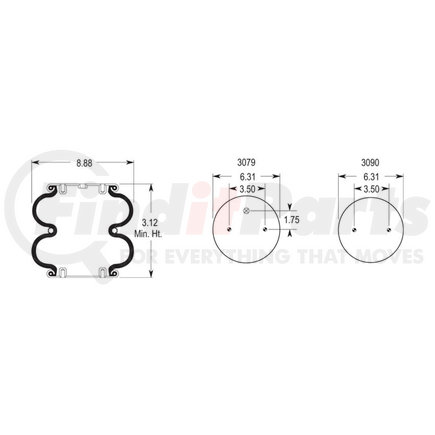 W013586910 by FIRESTONE - Firestone Double Convoluted Air Spring