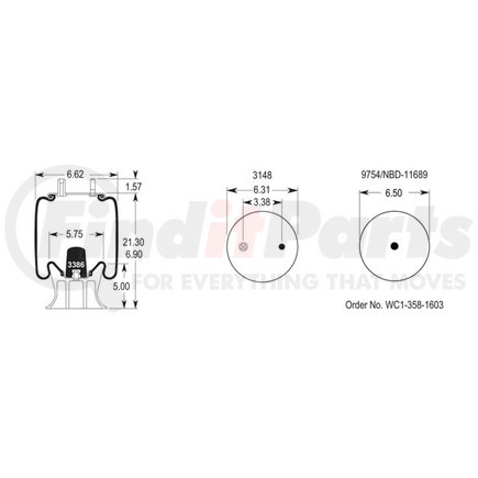 W013585702 by FIRESTONE - Air Bag - Suspension Component