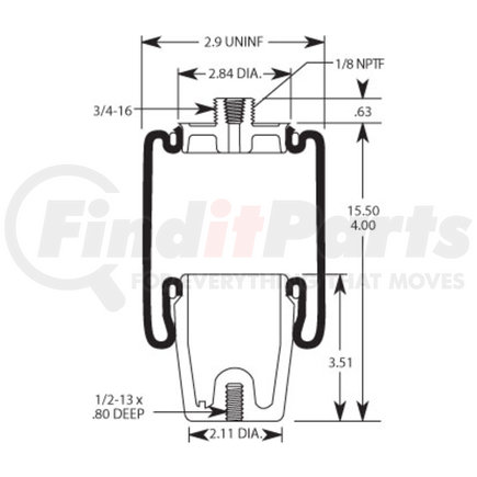 W023587083 by FIRESTONE - Air Spring Sleeve Style