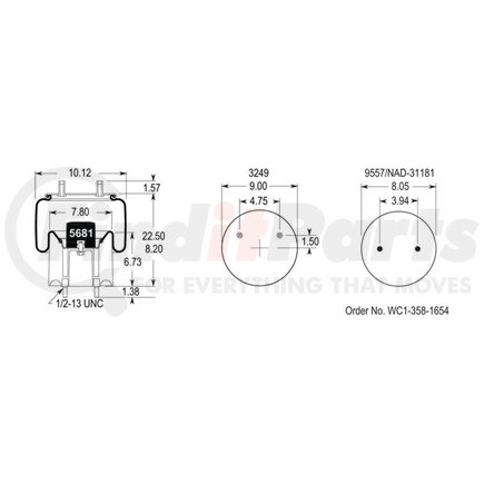 W013586262 by FIRESTONE - Airide Air Spring Reversible Sleeve 1T15MPW-7