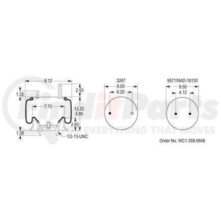 W013589422 by FIRESTONE - Airide Air Spring Reversible Sleeve 1T15L-1.5