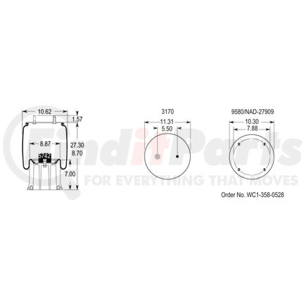 W01-358-9122 by FIRESTONE - Airide Air Spring Reversible Sleeve 1T19L-11