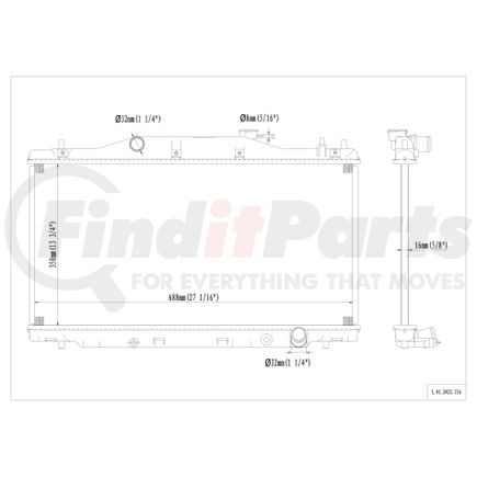 Reach Cooling 41-2425 Radiator Radiator