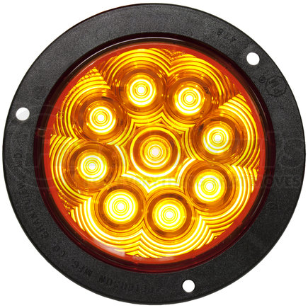 1218A-9 by PETERSON LIGHTING - 1217A-9/1218A-9 LumenX® 4" Round LED Turn Signal - Amber Flange Mount