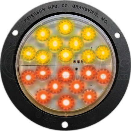 1218A-R-SW by PETERSON LIGHTING - 1217/1218 Series Piranha&reg; LED Round Combo Rear Position, Stop and Turn Indicator Light - Round Combo, Flange Mnt., 12" Leads