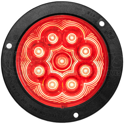 1218R-9 by PETERSON LIGHTING - 1217R-9/1218R-9 LumenX® 4" Round LED Stop/Turn/Tail Light, AMP - Red Flange Mount