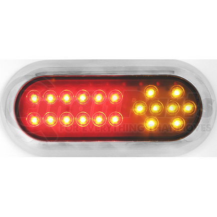 1223A-R-MV by PETERSON LIGHTING - 1223A-R LED Combination Stop, Turn and Tail Light - Amber & Red Combo with Clear Lens