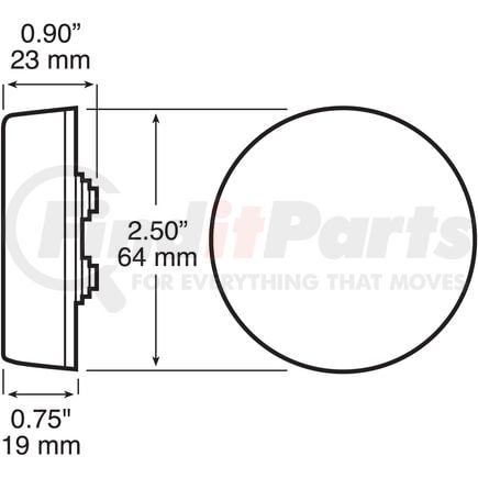 143R by PETERSON LIGHTING - 143/143F 2 1/2" Clearance/Side Marker Light with Reflex - Red