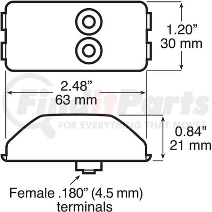 2636R by PETERSON LIGHTING - Clearance / Side Marker Light - Incandescent, Red, PC-Rated