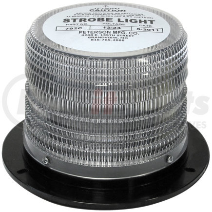 792C by PETERSON LIGHTING - 792 14 Joule Double Flash School Bus Beacon - White