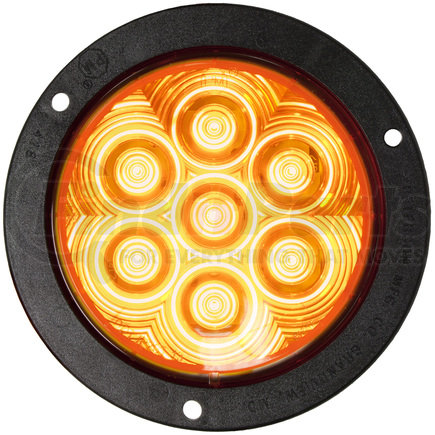 824A-7 by PETERSON LIGHTING - 824A-7/826A-7 LumenX® 4" Round LED Front and Rear Turn Signal, PL3 - Amber Flange Mount