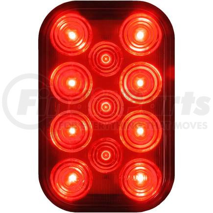 850R-1 by PETERSON LIGHTING - 850R-1 Rectangular LED Rear Stop, Turn and Tail Light - Red with Stripped Wires