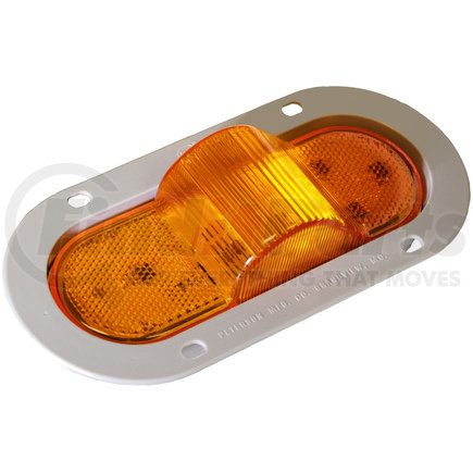 356AF by PETERSON LIGHTING - 356 LumenX® Oval LED Mid-Turn Marker Light with Reflex - Amber Flange Mount