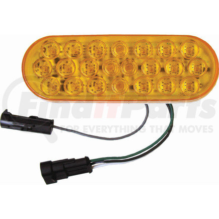 4353A-1 by PETERSON LIGHTING - 4353 Series Piranha&reg; LED Multi-Function Dual/Oval Strobe and Rear Turn Signal - Curbside High with Hardshell Connectors