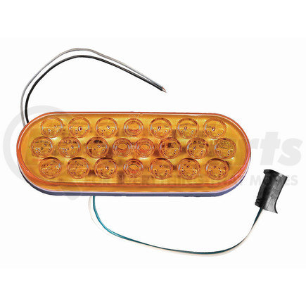 4353A-1X by PETERSON LIGHTING - 4353 Series Piranha&reg; LED Multi-Function Dual/Oval Strobe and Rear Turn Signal - Roadside High with Stripped Wires/Plug