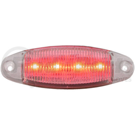 M178CR-BT2 by PETERSON LIGHTING - 178C LED Clear Lens Oval Clearance/Marker Light - Red with Clear Lens, .180 Bullets