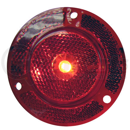 M189FR-AMP by PETERSON LIGHTING - 189 2-1/2" LED Clearance/Side Marker with Reflex - Red with Hard-Shell Connector