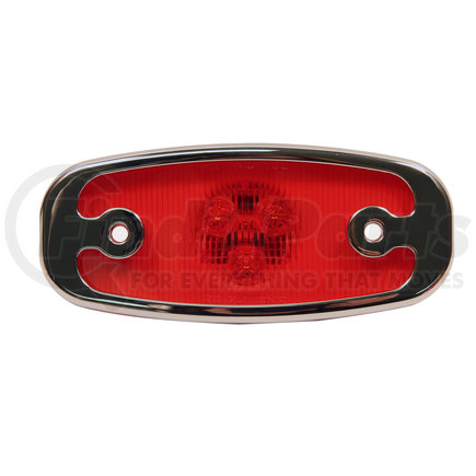 V133XR by PETERSON LIGHTING - 133 Series Piranha&reg; LED Clearance/Side Marker Light - Red with Chrome Bezel, 2-Diode