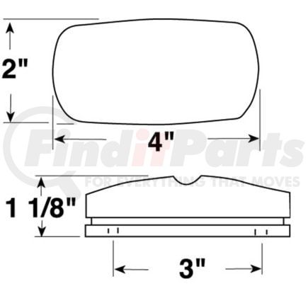 V138A by PETERSON LIGHTING - 4" x 2" Rectangular Incandescent Clearance/Marker Light, Amber Lens, Double Bulls-Eye, Viz Pack