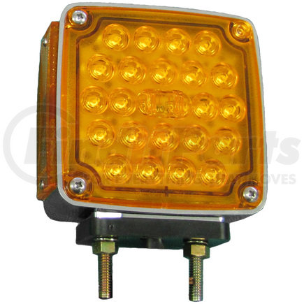 V327R by PETERSON LIGHTING - LED Park/ Turn Signal, w/ Side Marker, Rectangular, Amber/Red, Curbside, 4.72"X4.59", amber + red, Viz Pack