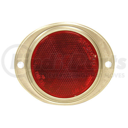 V472R by PETERSON LIGHTING - 3" Oval Aluminum Red Reflector with Acrylic Lens, Surface-Mount, Viz Pack