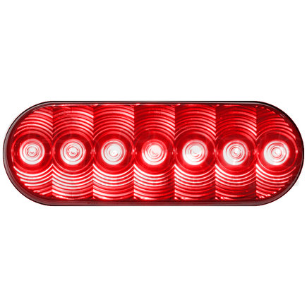 V821KR-7 by PETERSON LIGHTING - 6.5" x 2.25" Oval 7-LED Stop/Turn/Tail Light, Red, PL3 Connector, Grommet Mount, Viz Pack